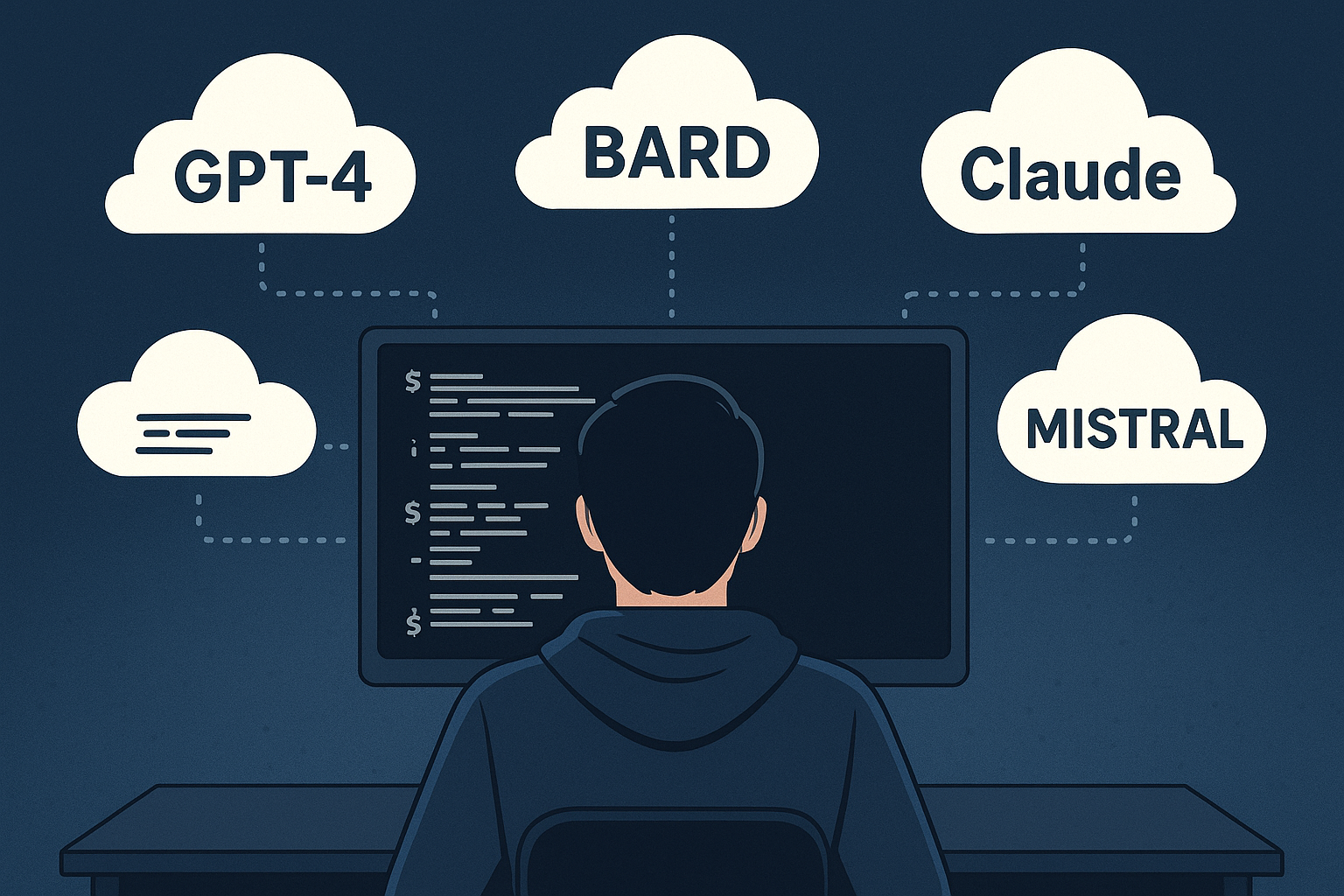AI engineer orchestrating multiple LLMs