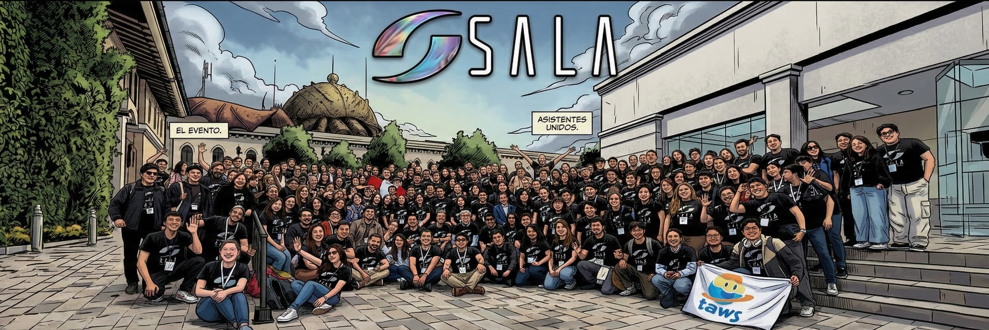 A developer working at a conference or AI summit